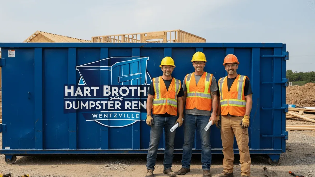 Construction debris disposal in St. Charles County — jobsite container taking mixed C and D waste