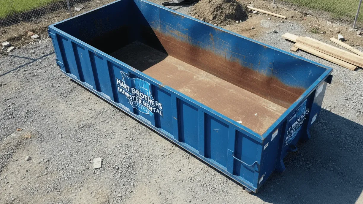 Estate cleanout checklist for Wentzville, Missouri — roll-off container outside a family home being cleared