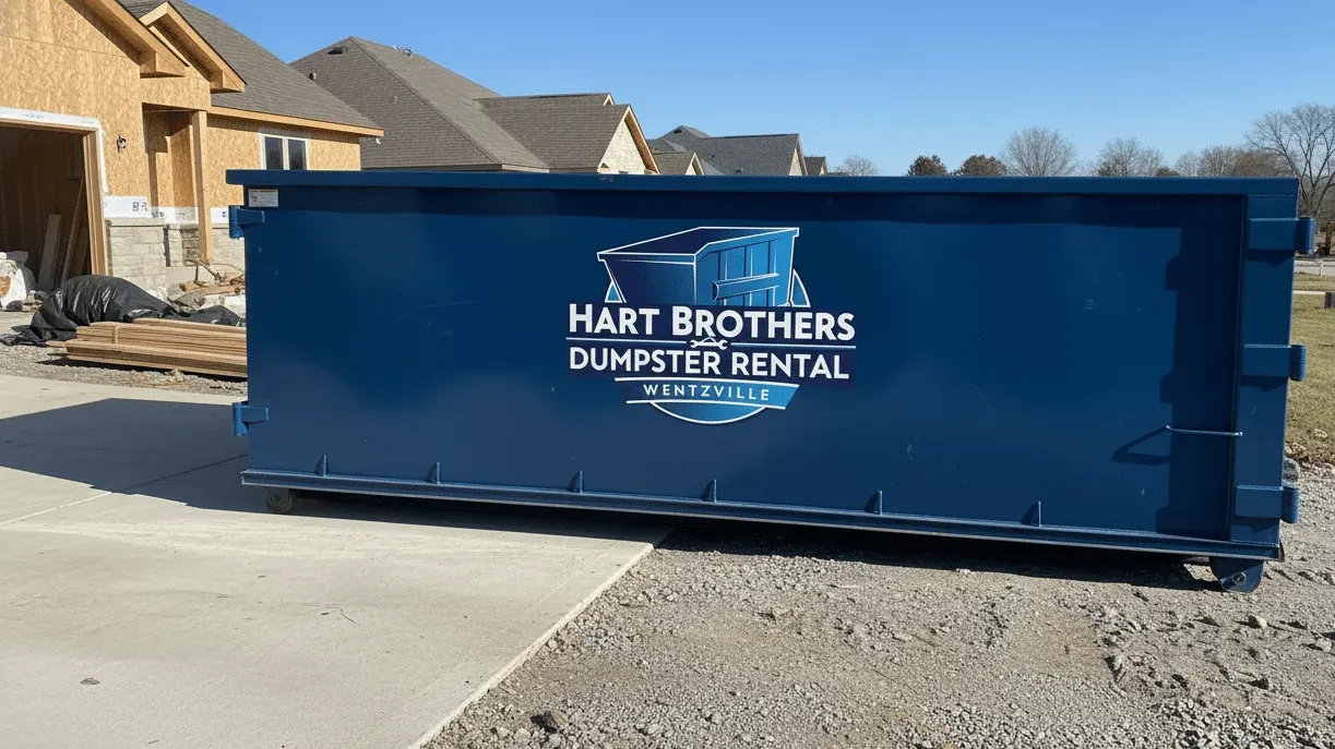 What can go in a dumpster in St. Charles County, Missouri — container loaded with accepted household debris